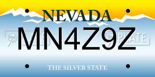 MN4Z9Z Nevada License Plate