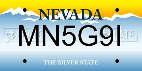 MN5G9I Nevada License Plate
