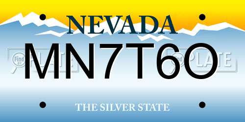 MN7T6O Nevada License Plate