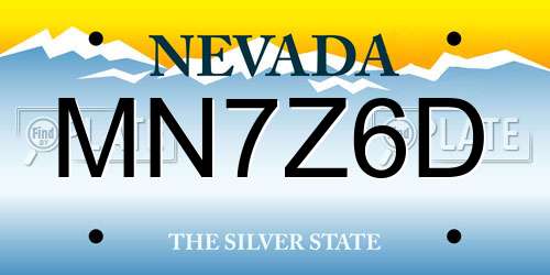 MN7Z6D Nevada License Plate