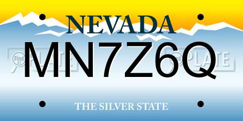 MN7Z6Q Nevada License Plate