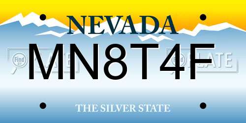 MN8T4F Nevada License Plate