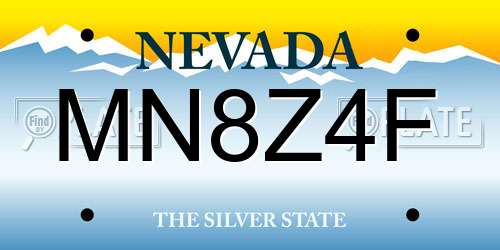 MN8Z4F Nevada License Plate