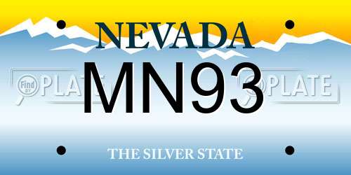 MN93 Nevada License Plate