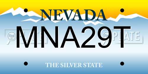 MNA29T Nevada License Plate