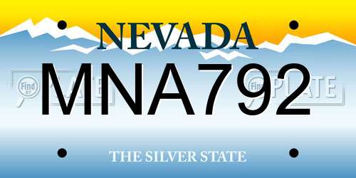 MNA792 Nevada License Plate