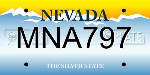 MNA797 Nevada License Plate
