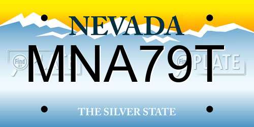 MNA79T Nevada License Plate