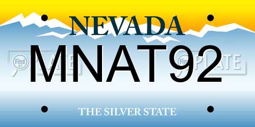 MNAT92 Nevada License Plate