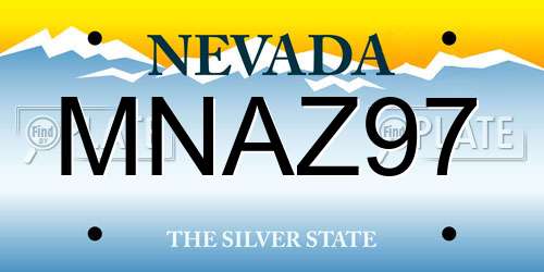 MNAZ97 Nevada License Plate