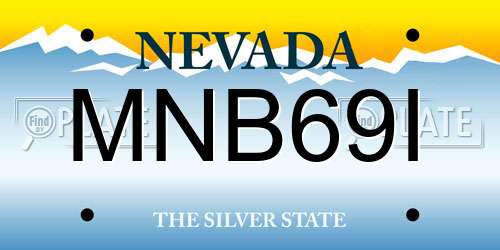 MNB69I Nevada License Plate