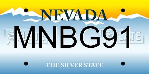 MNBG91 Nevada License Plate