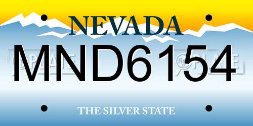 MND6154 Nevada License Plate
