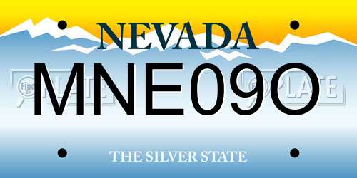 MNE09O Nevada License Plate