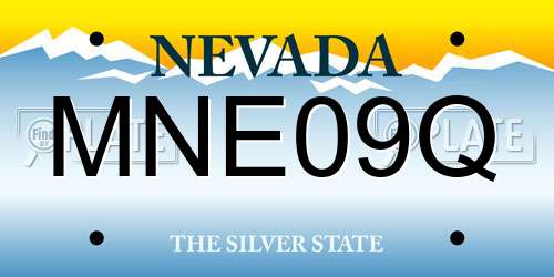 MNE09Q Nevada License Plate