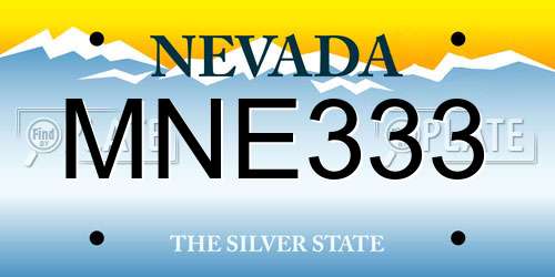 MNE333 Nevada License Plate