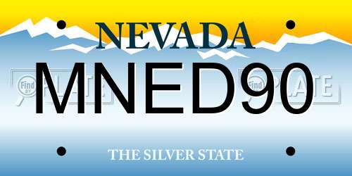 MNED90 Nevada License Plate