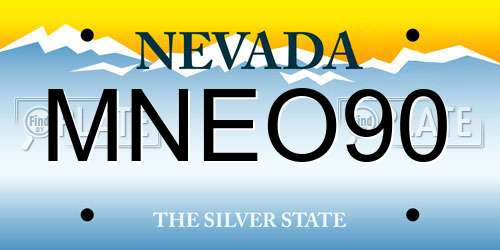MNEO90 Nevada License Plate
