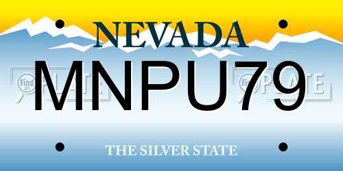 MNPU79 Nevada License Plate