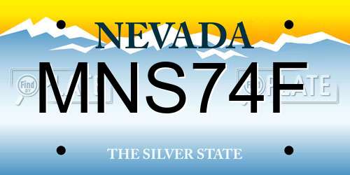 MNS74F Nevada License Plate
