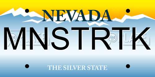 MNSTRTK Nevada License Plate