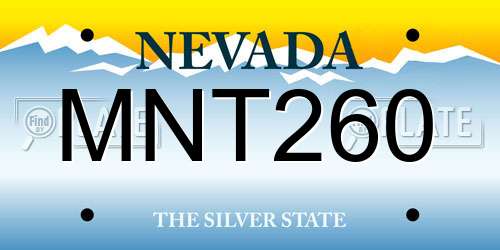 MNT260 Nevada License Plate