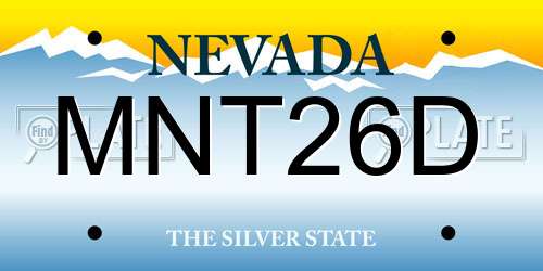 MNT26D Nevada License Plate