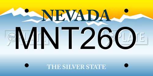 MNT26O Nevada License Plate