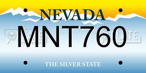 MNT760 Nevada License Plate