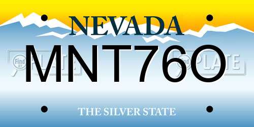MNT76O Nevada License Plate