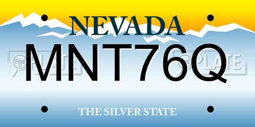 MNT76Q Nevada License Plate