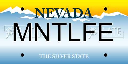 MNTLFE Nevada License Plate