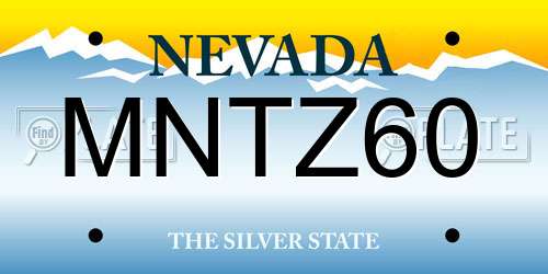 MNTZ60 Nevada License Plate