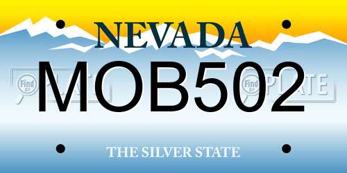 MOB502 Nevada License Plate