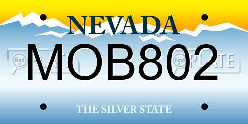 MOB802 Nevada License Plate