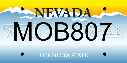 MOB807 Nevada License Plate