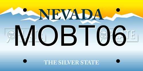 MOBT06 Nevada License Plate