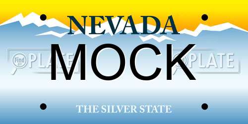 MOCK Nevada License Plate