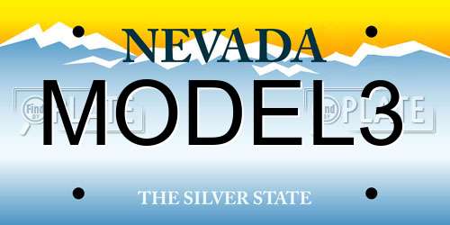 MODEL3 Nevada License Plate