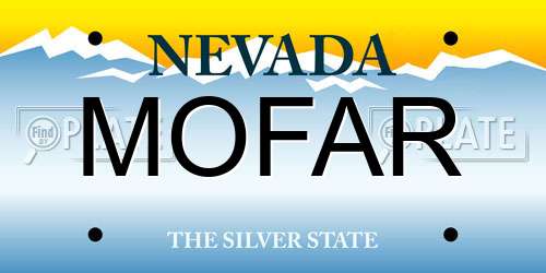 MOFAR Nevada License Plate