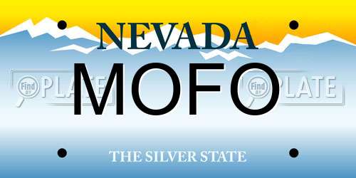 MOFO Nevada License Plate
