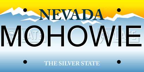 MOHOWIE Nevada License Plate