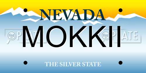 MOKKII Nevada License Plate