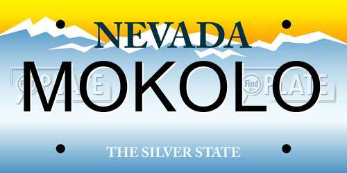 MOKOLO Nevada License Plate