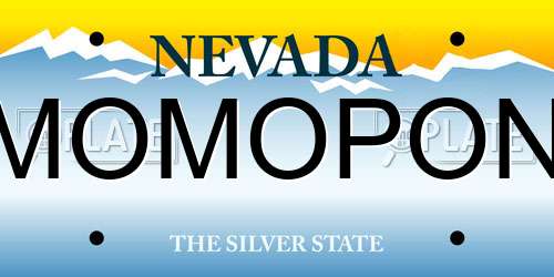 MOMOPON Nevada License Plate