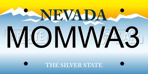 MOMWA3 Nevada License Plate
