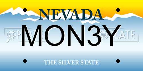 MON3Y Nevada License Plate