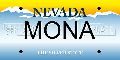 MONA Nevada License Plate