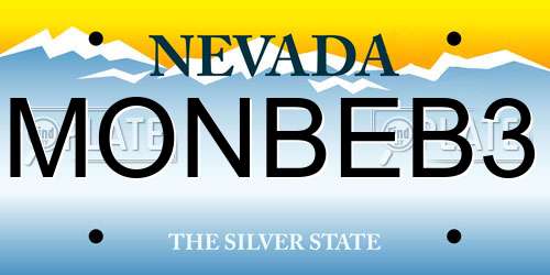 MONBEB3 Nevada License Plate