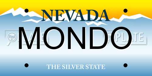 MONDO Nevada License Plate